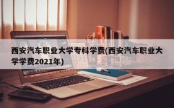 西安汽车职业大学专科学费(西安汽车职业大学学费2021年)