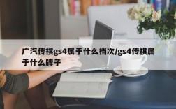 广汽传祺gs4属于什么档次/gs4传祺属于什么牌子