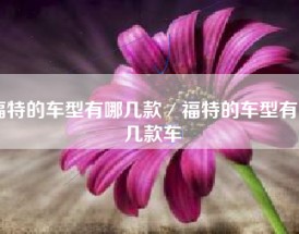 福特的车型有哪几款／福特的车型有哪几款车