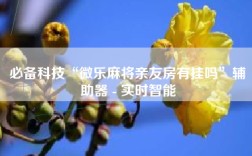 必备科技“微乐麻将亲友房有挂吗”辅助器 - 实时智能