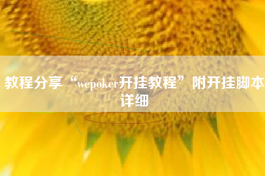 教程分享“wepoker开挂教程	”附开挂脚本详细