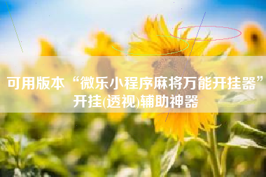 可用版本“微乐小程序麻将万能开挂器”开挂(透视)辅助神器