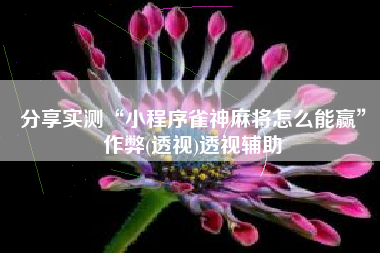 分享实测“小程序雀神麻将怎么能赢	”作弊(透视)透视辅助