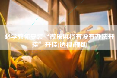 必学教你安装“微乐麻将有没有办法开挂”开挂(透视)辅助